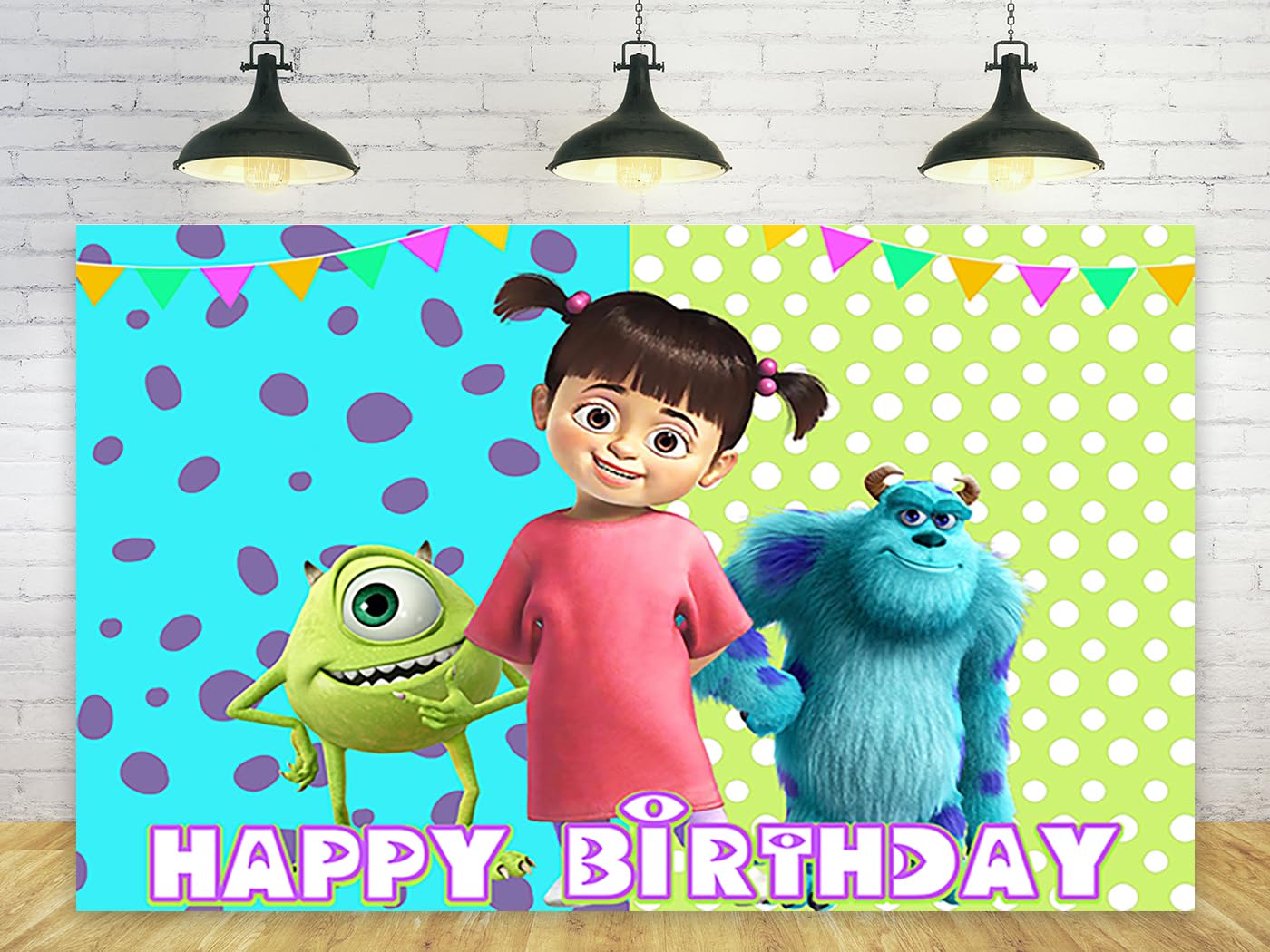 Monster Character Birthday Party Backdrop Banner – 5 x 3 Ft