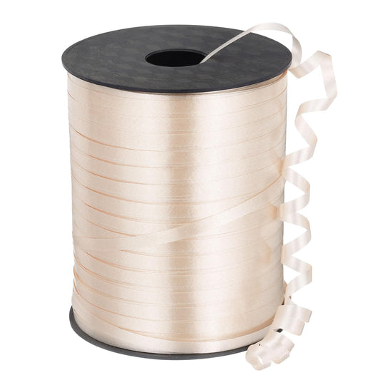 PATIKIL 500 Yards Curling Ribbon Crimped Balloon String Metallic 3/16" for Party Decoration Gift Wrapping Art Crafts Beige