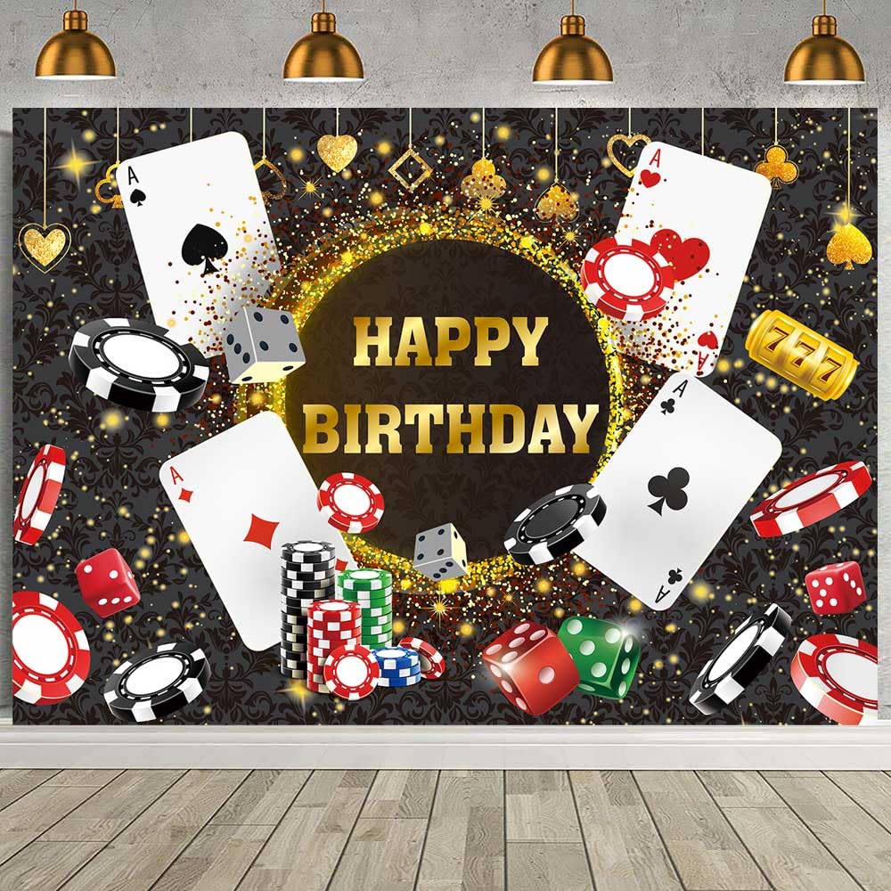 Casino Birthday Backdrop Las Vegas Night – 10 x 8 Ft