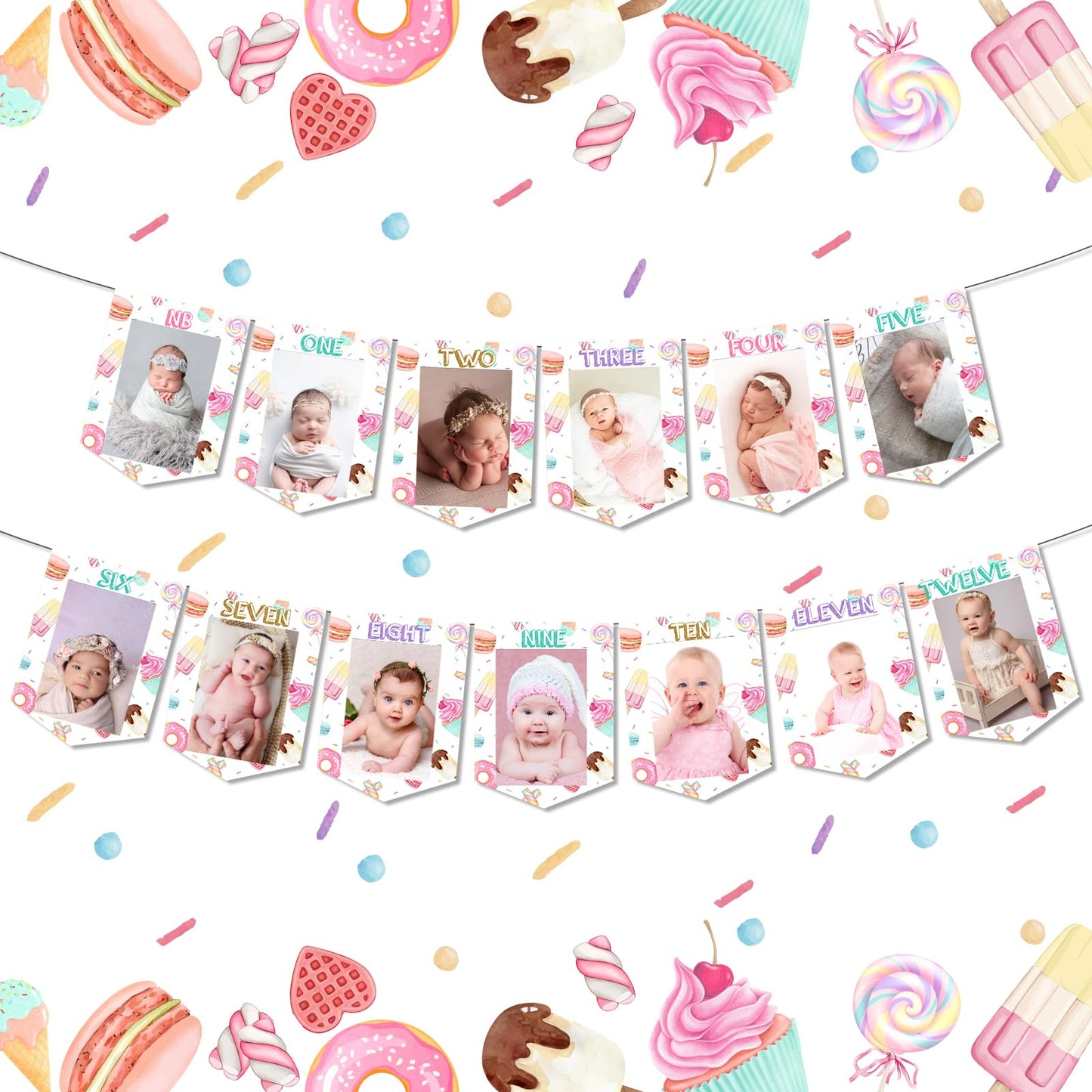 Sweet One Donut Monthly Photo Banner for 1st Birthday