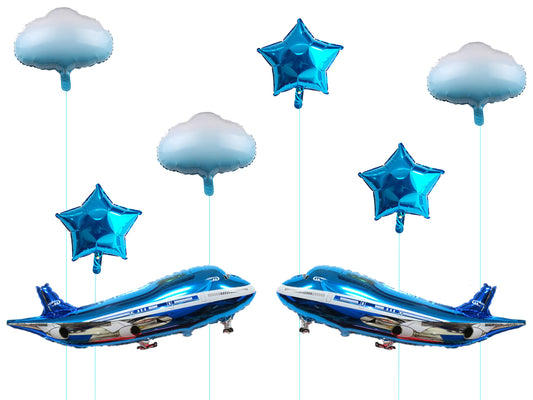 Large Blue Airplane Party Balloons – 2 Pack, 31 Inch