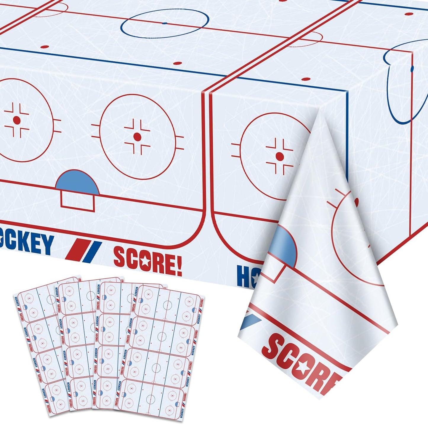 Ice Hockey Plastic Tablecloth – 4 Pack