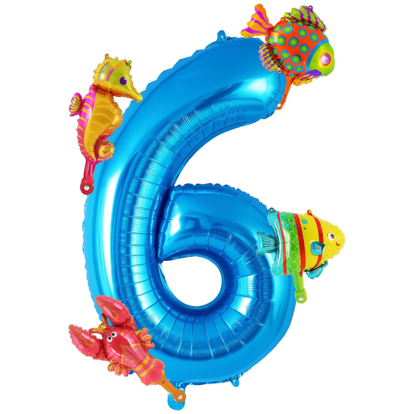 Under the Sea Number 6 Birthday Balloon Set