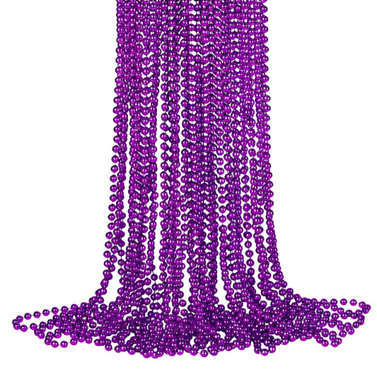 Purple Metallic Bead Necklaces - 16 ct