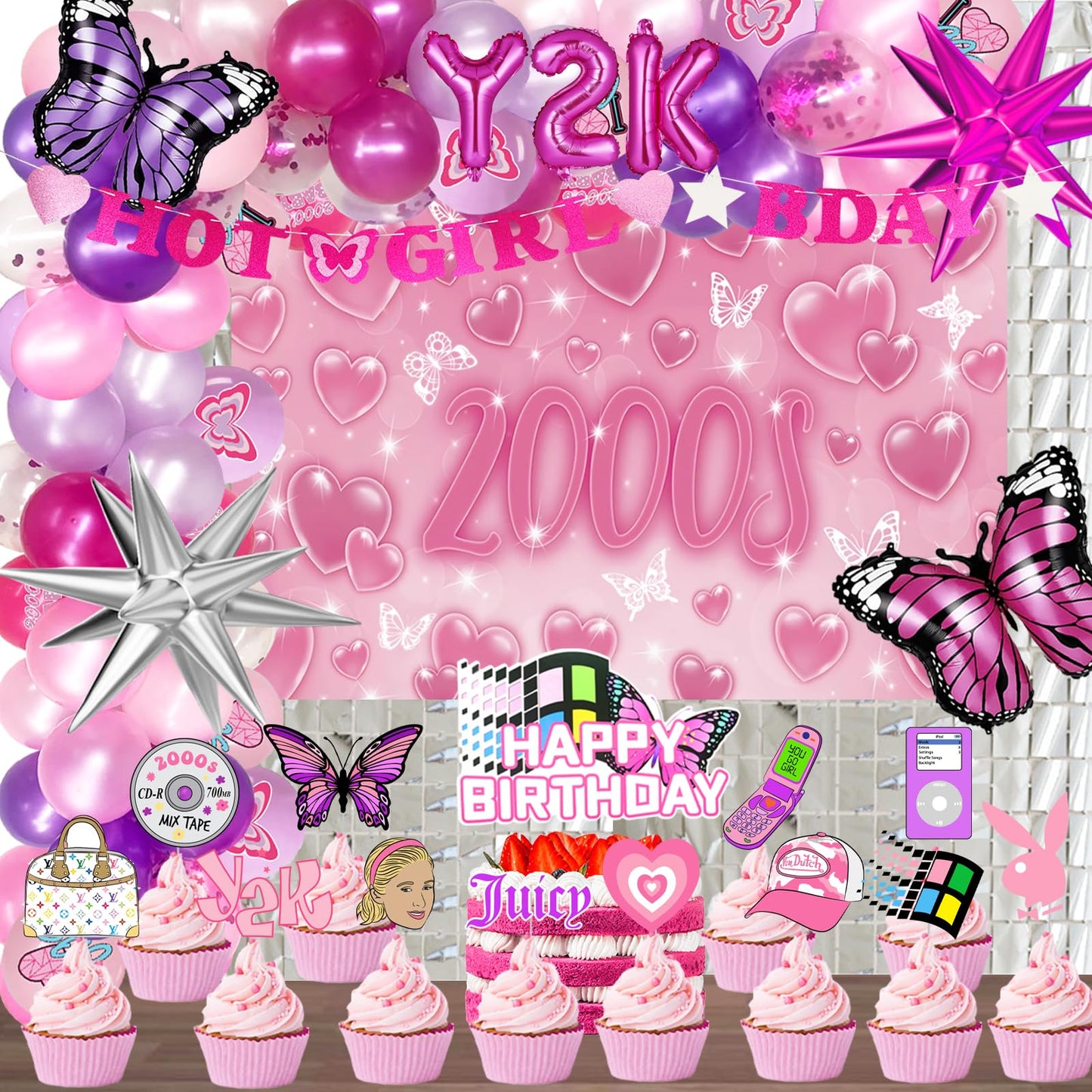 Y2K Retro Party Decoration Kit
