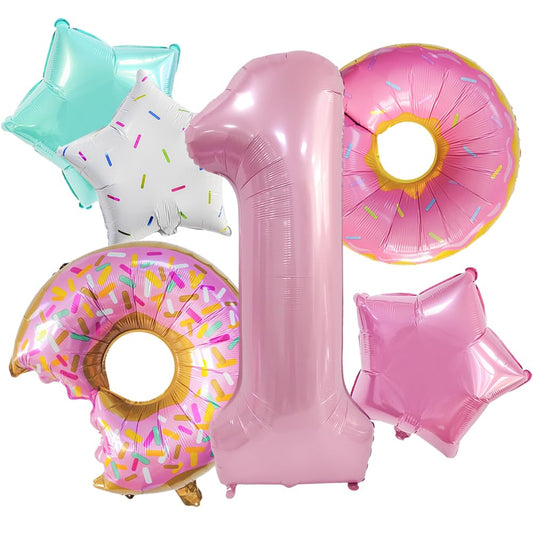 Sweet One Donut 1st Birthday Balloon Set – 6 Piece