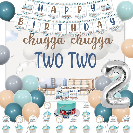 Chugga Chugga Two Two Train 2nd Birthday Decoration Set