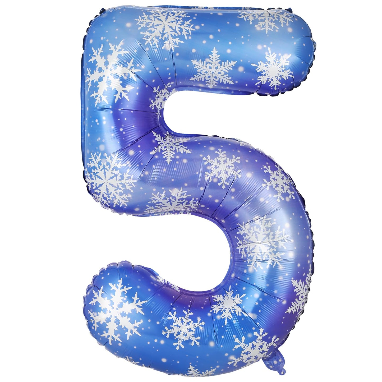 Blue Snowflake Number 5 Giant Foil Birthday Balloon – 40 Inch