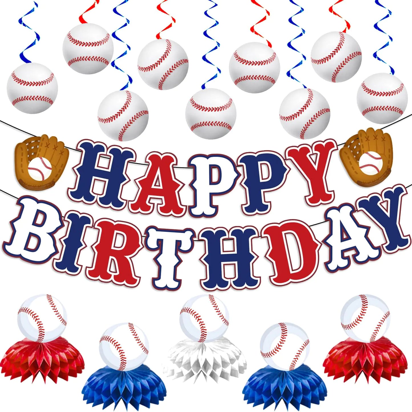 Baseball Birthday Banner & Decoration Kit