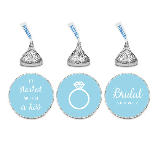 Baby Blue Chocolate Drop Labels for Hershey's Kisses – 216 Pack