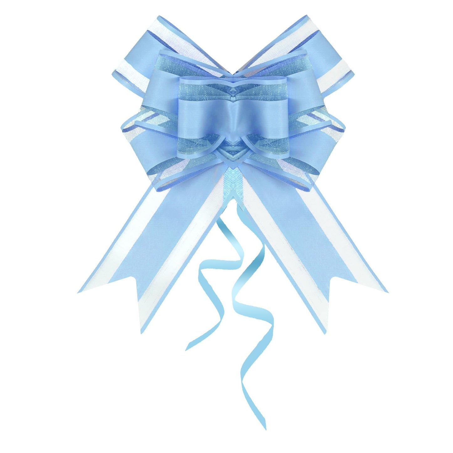 Lystaii 10 PCS Large Pull Bows Wrapping Ribbon Pull Bows Gift Bows for Birthday Presents Wedding Gift Baskets Presents Package Bow Decoration (Light Blue)