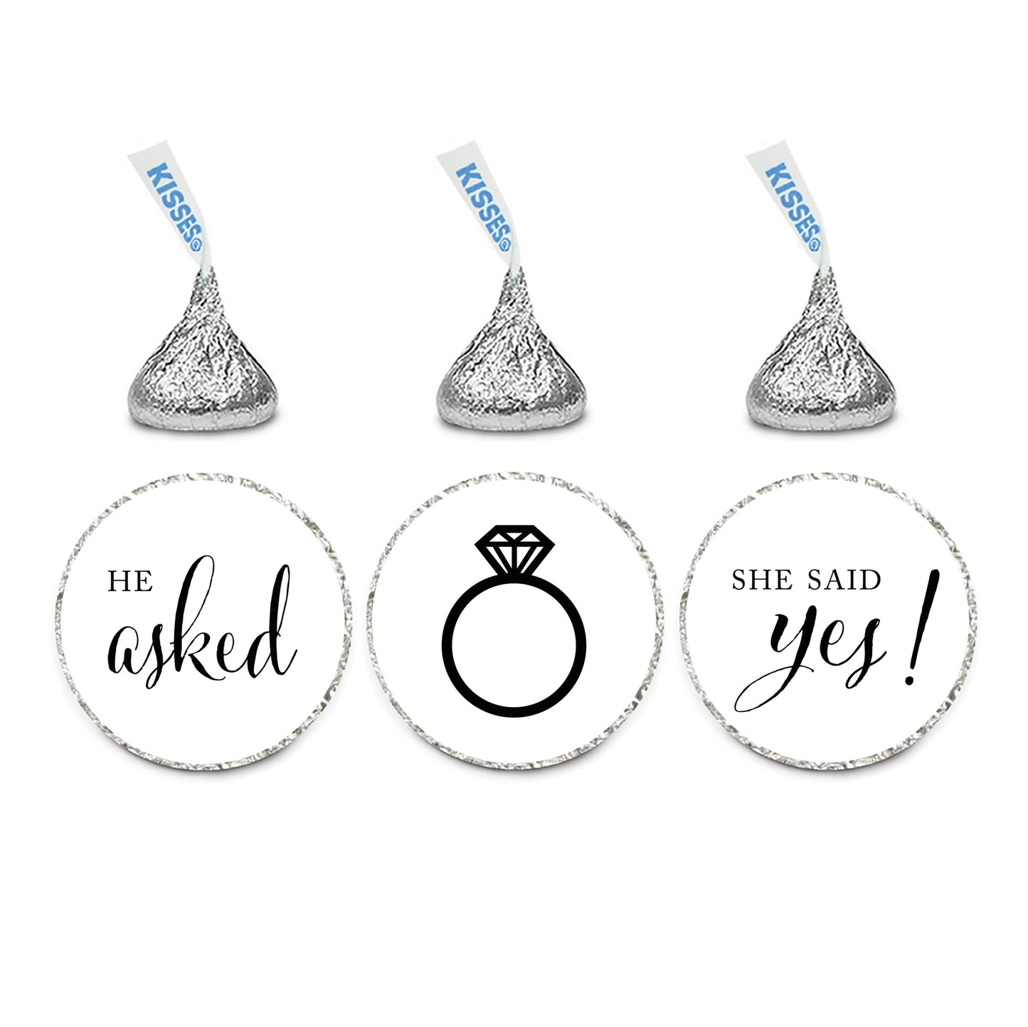 He Asked She Said Yes Chocolate Drop Labels – 216 Pack