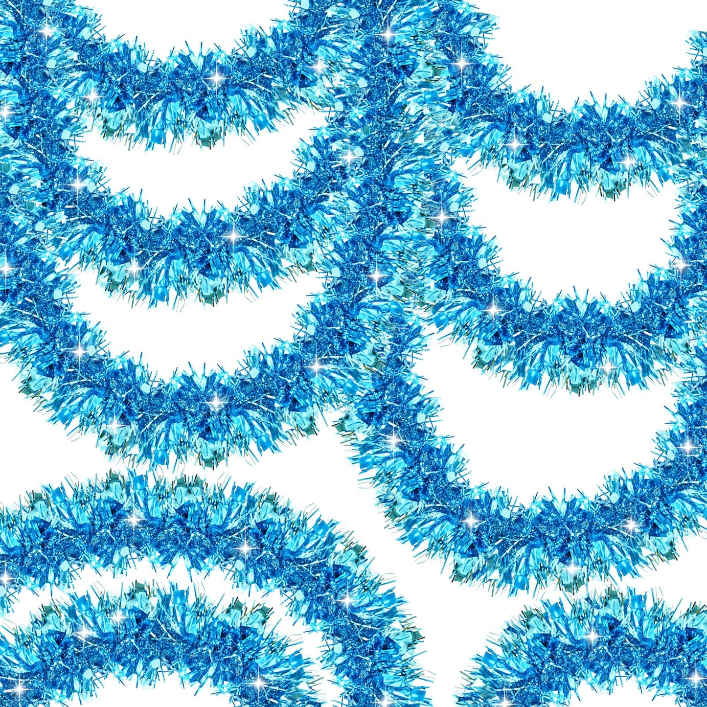 Blue Tinsel Garland Christmas Decor