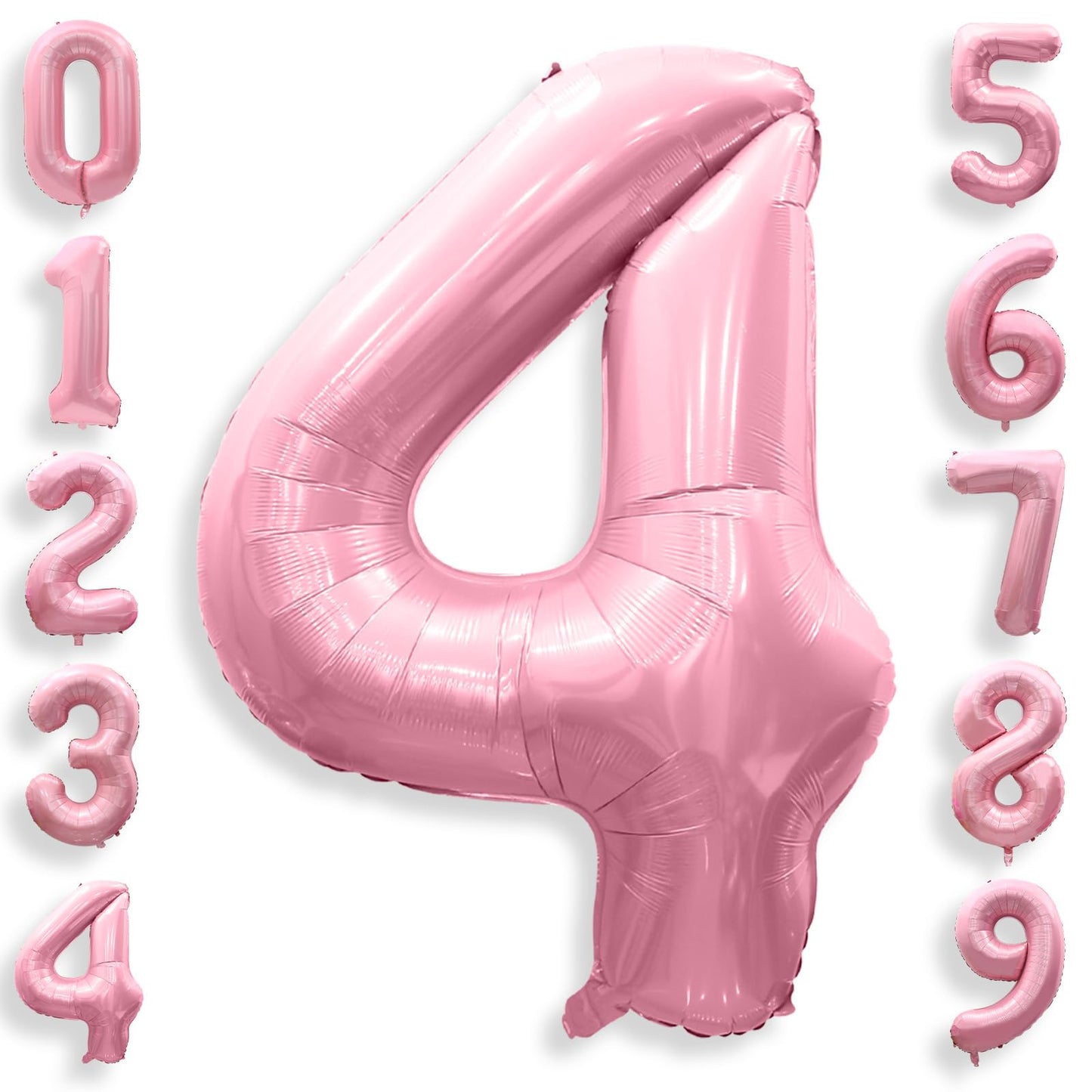 Pink Number 4 Giant Foil Birthday Balloon