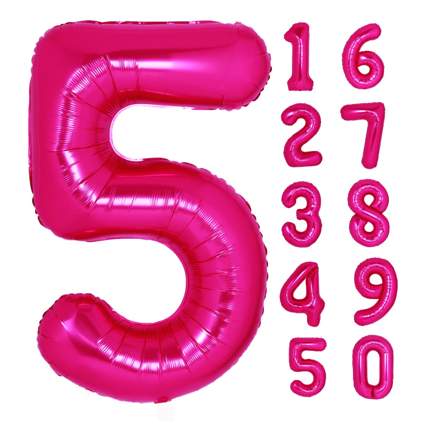 Hot Pink Number 5 Giant Foil Balloon - 40 Inch