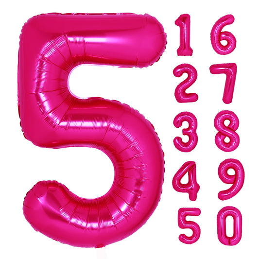 Hot Pink Number 5 Giant Foil Balloon - 40 Inch