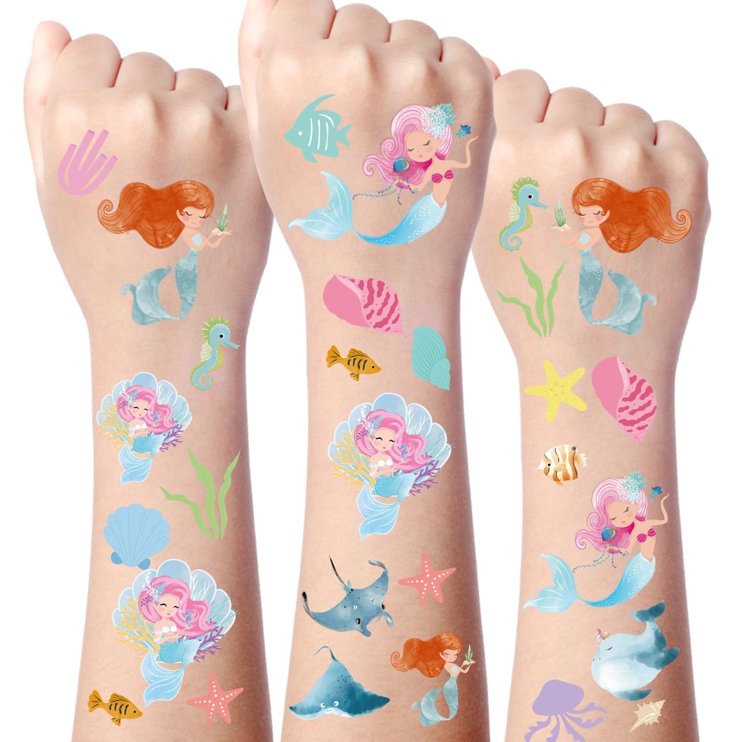 Mermaid Glitter Temporary Tattoos Party Favors - 360+ ct