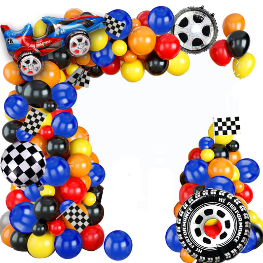 Racing Car Balloon Arch Garland Kit – 121 Piece