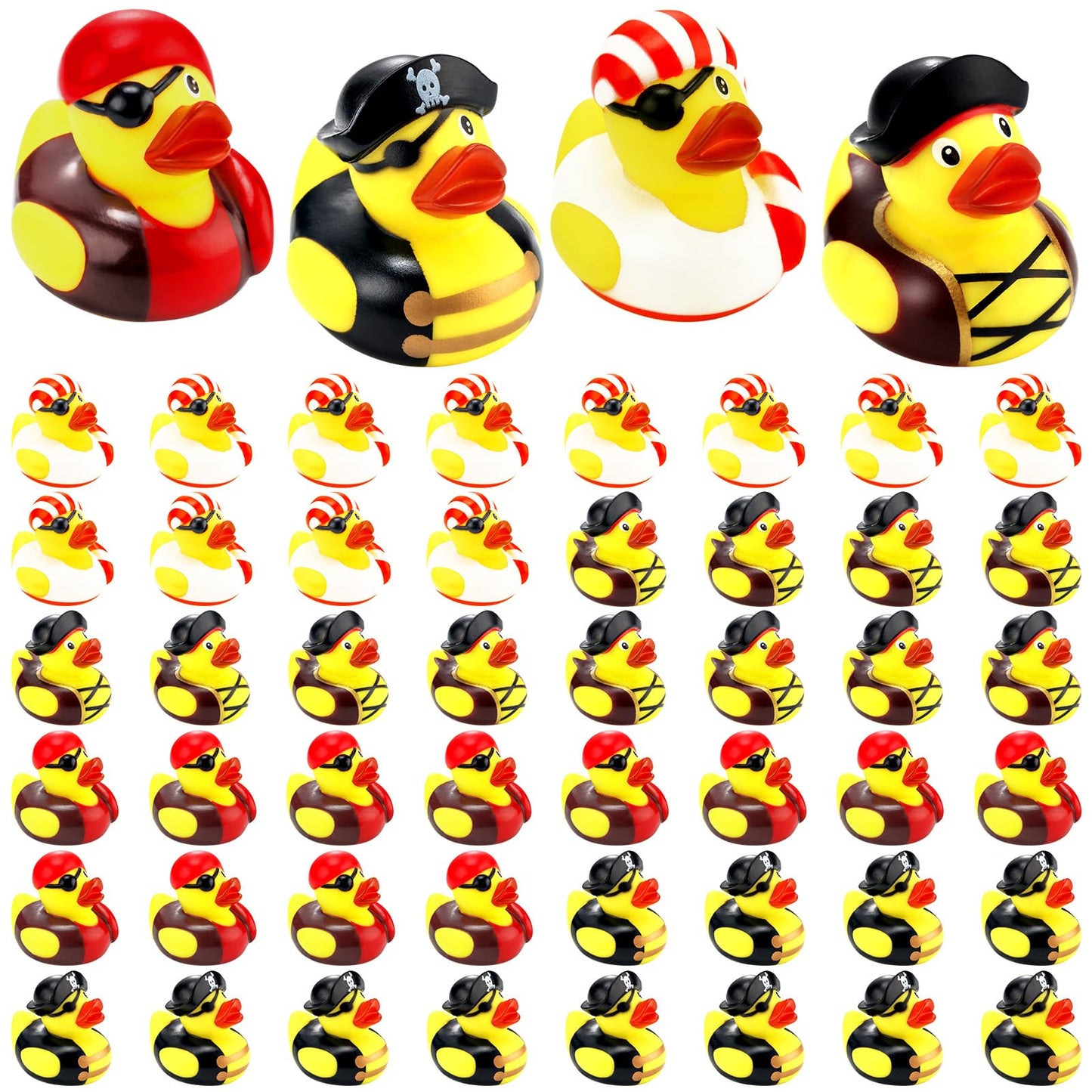 Pirate Rubber Ducks Party Favours – 48 Pack, 4 Designs