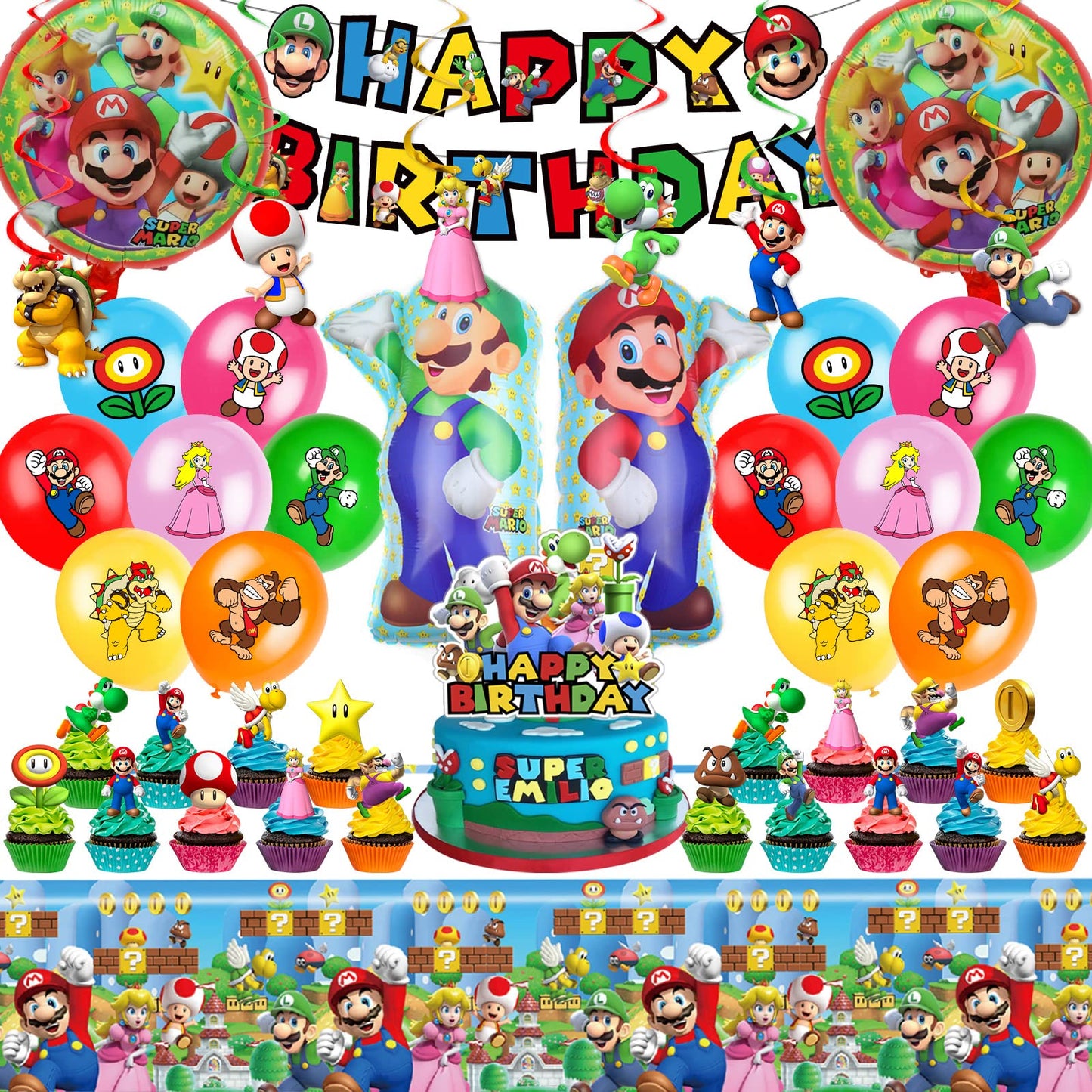 Plumber Adventure Birthday Party Supplies Set – Banner, Balloons & More