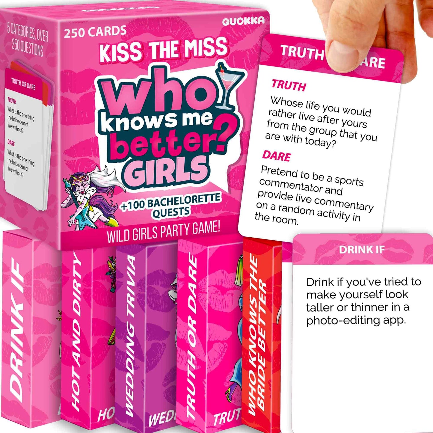 Bachelorette Party Game Cards Set - 250 ct