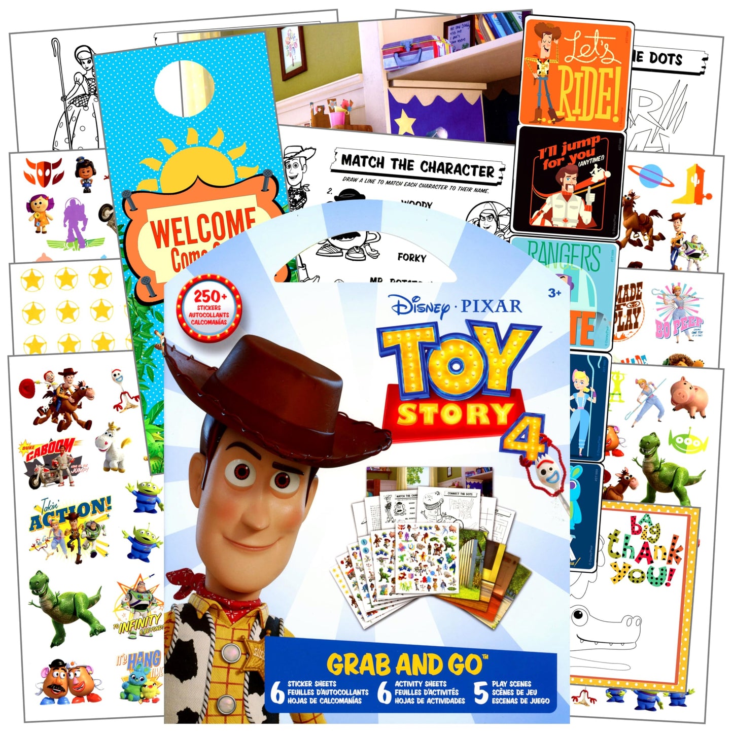 Toy Adventure Character Coloring & Activity Book Set for Kids