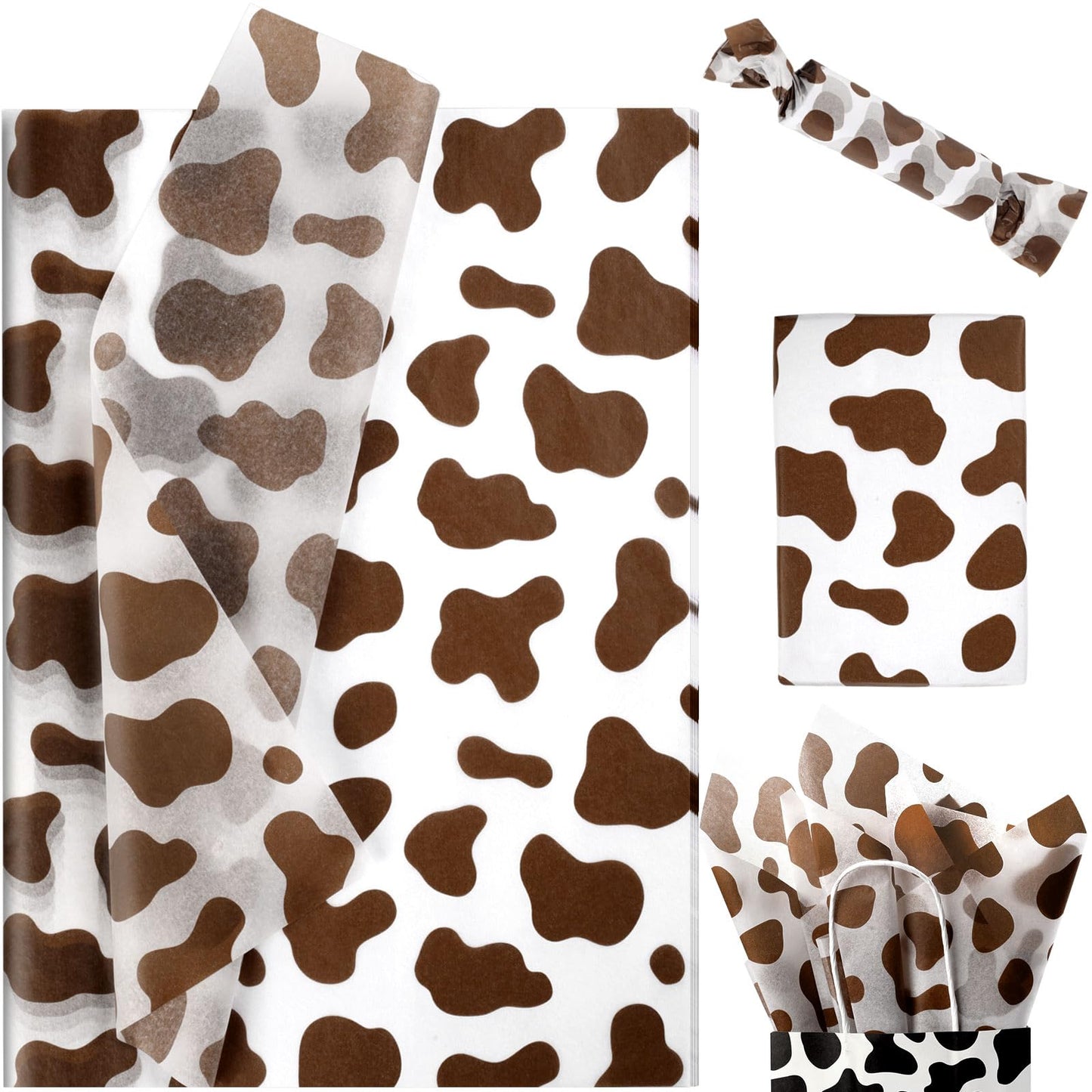 Highland Cow Print Brown Tissue Paper