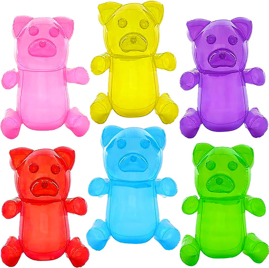 Inflatable Gummy Bear Decorations – 6 Pack, 12 Inch, 6 Colours