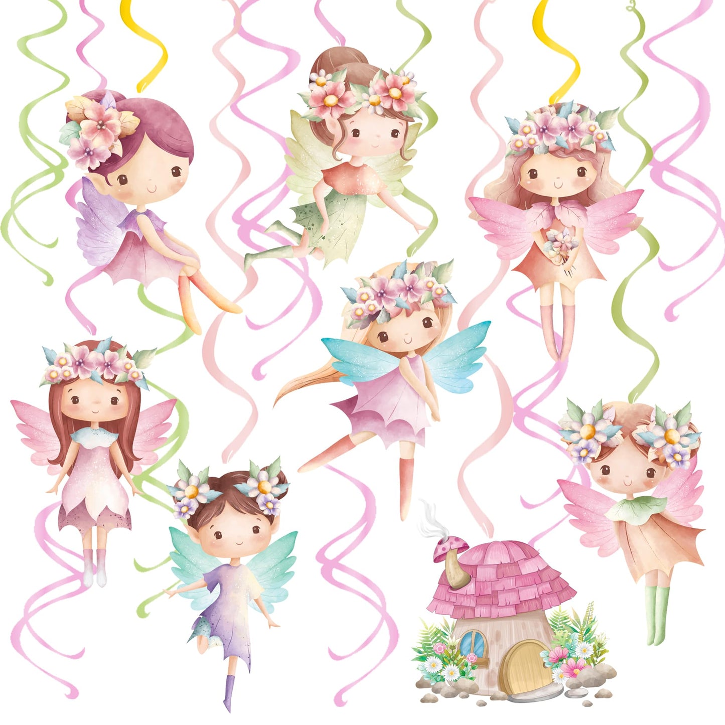 Fairy Hanging Swirl Ceiling Streamers – 20 Pack