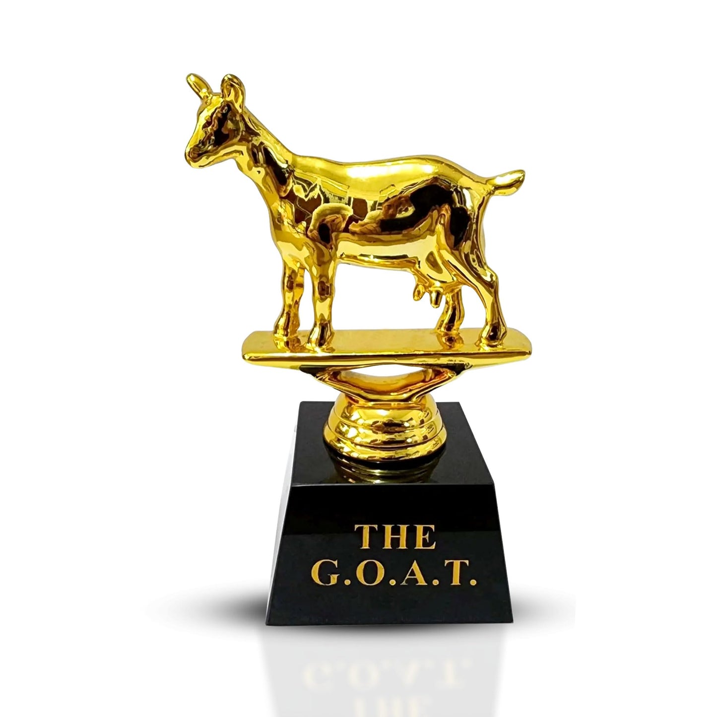 Vaulted Skulls & Co Goat Trophy | Greatest of All Time Trophy (G.O.A.T) | Sports Team Trophies | Funny Office Trophy | Laser Engraved Recognition | Gold/Black | Size 5"