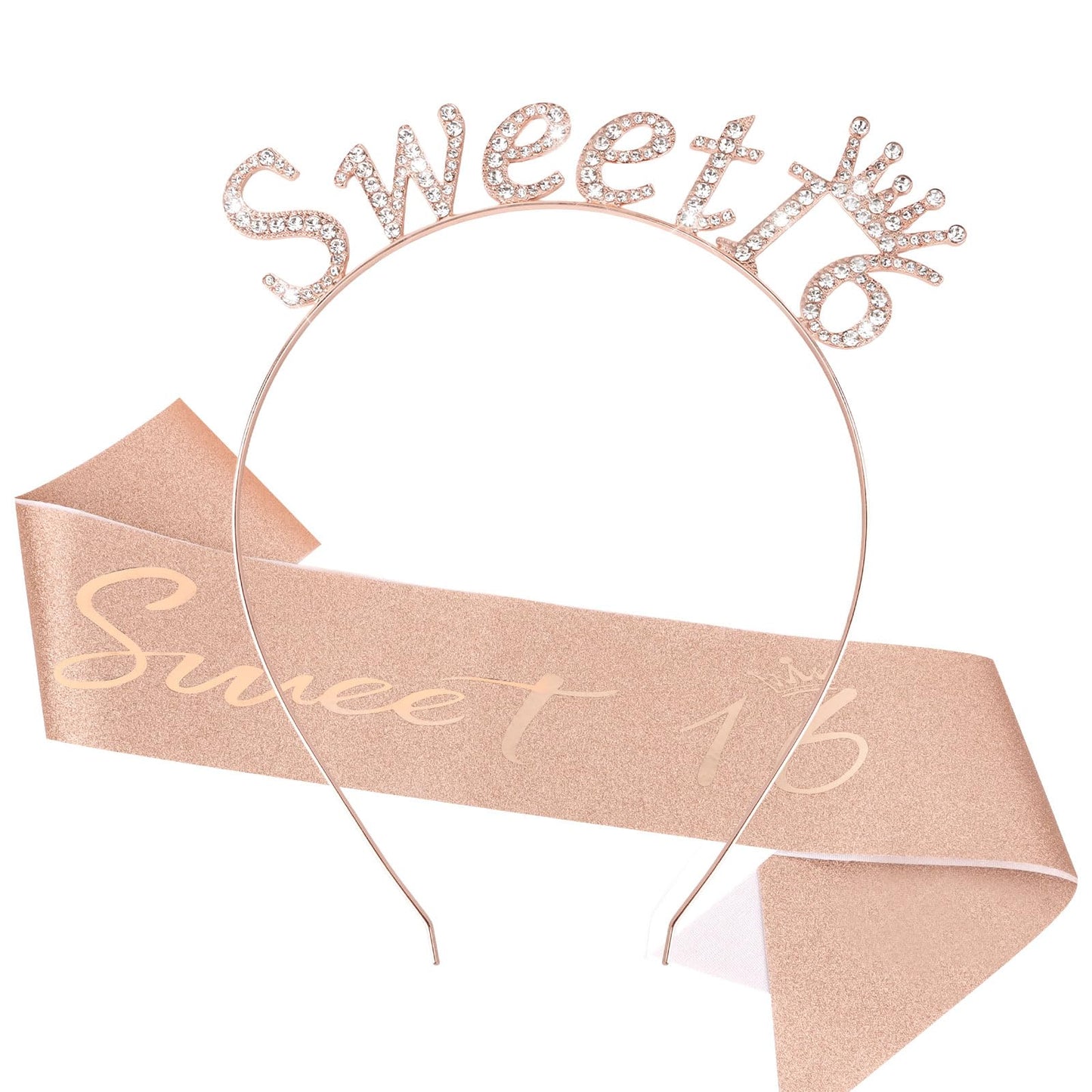 Sweet 16 Sash & Crown Set – Rose Gold