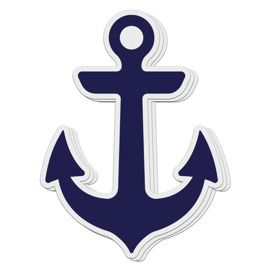 (3 PCs) Anchor Nautical Navy Blue Waterproof Vinyl Stickers 3 Inches