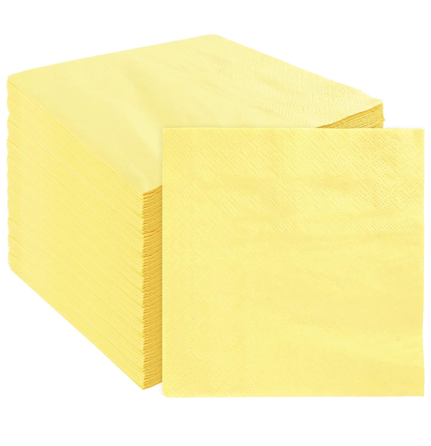 Light Yellow Cocktail Napkins 3-Ply - 100 ct