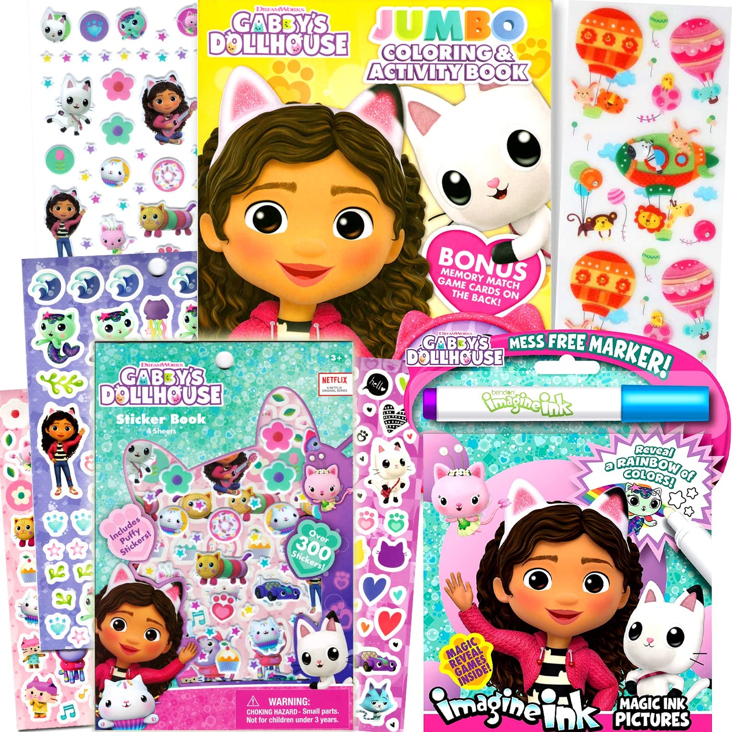 Cute Kitty Dollhouse Character Coloring & Activity Book Bundle