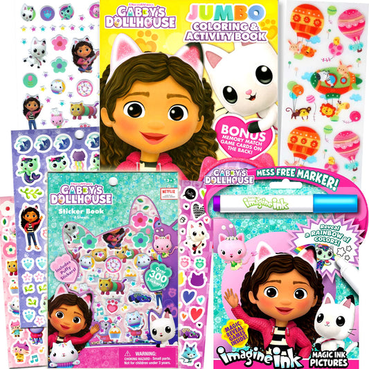 Cute Kitty Dollhouse Character Coloring & Activity Book Bundle