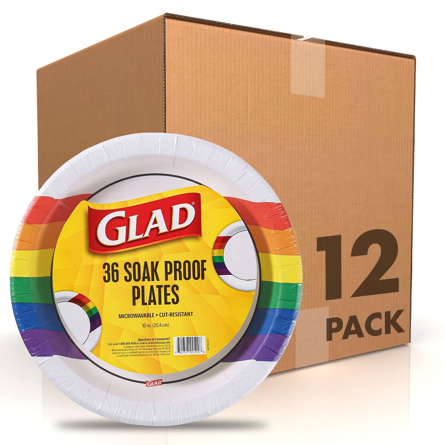 Rainbow Design Heavy Duty Paper Plates 10 Inch – 432 Pack