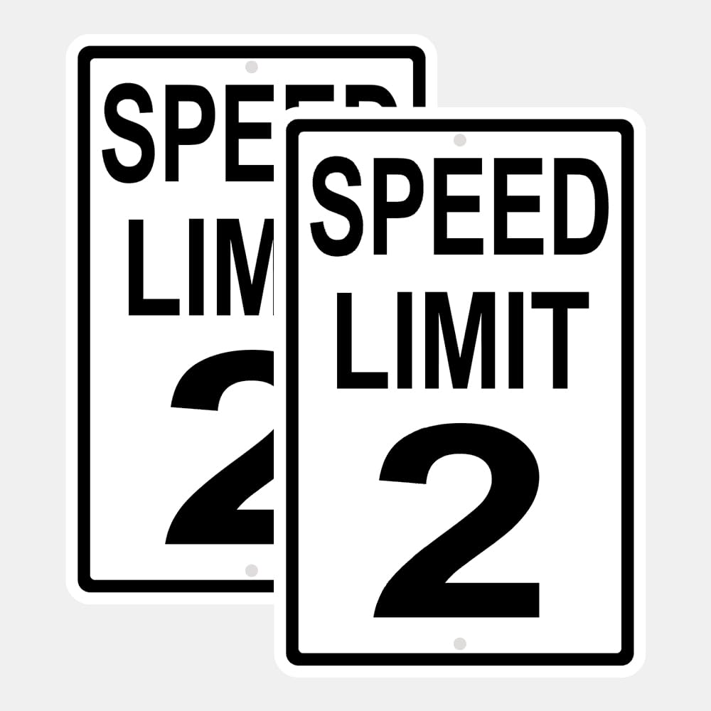 Speed Limit 2 MPH Sign Party Decor - 2 ct