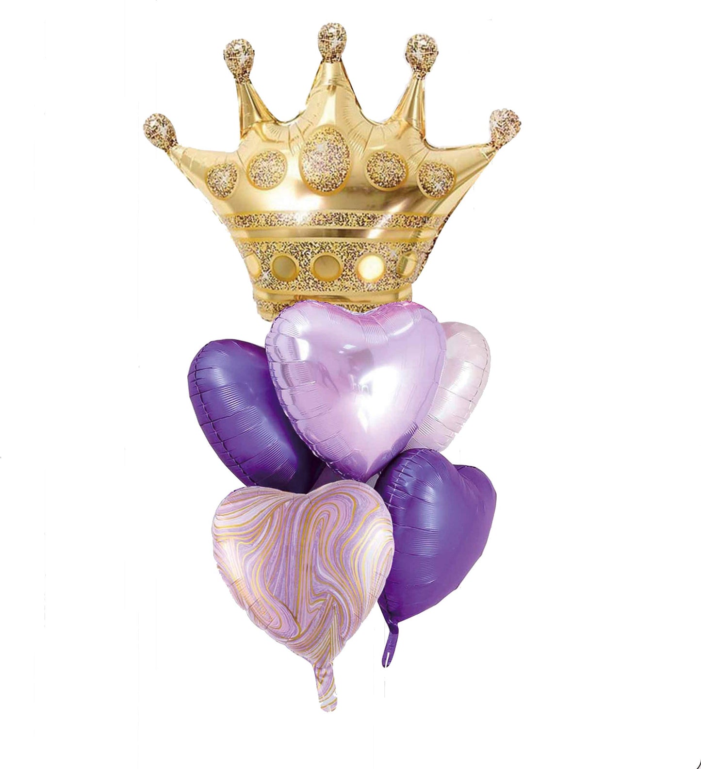 Purple & Gold Crown Princess Balloon Set