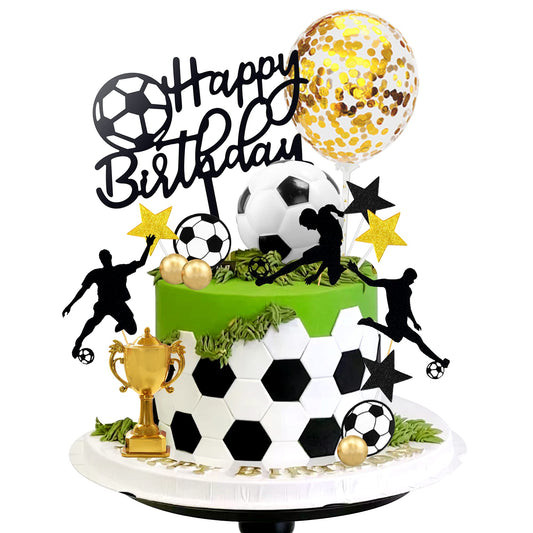 Soccer Cake Topper & Decorations Set – 28 Piece