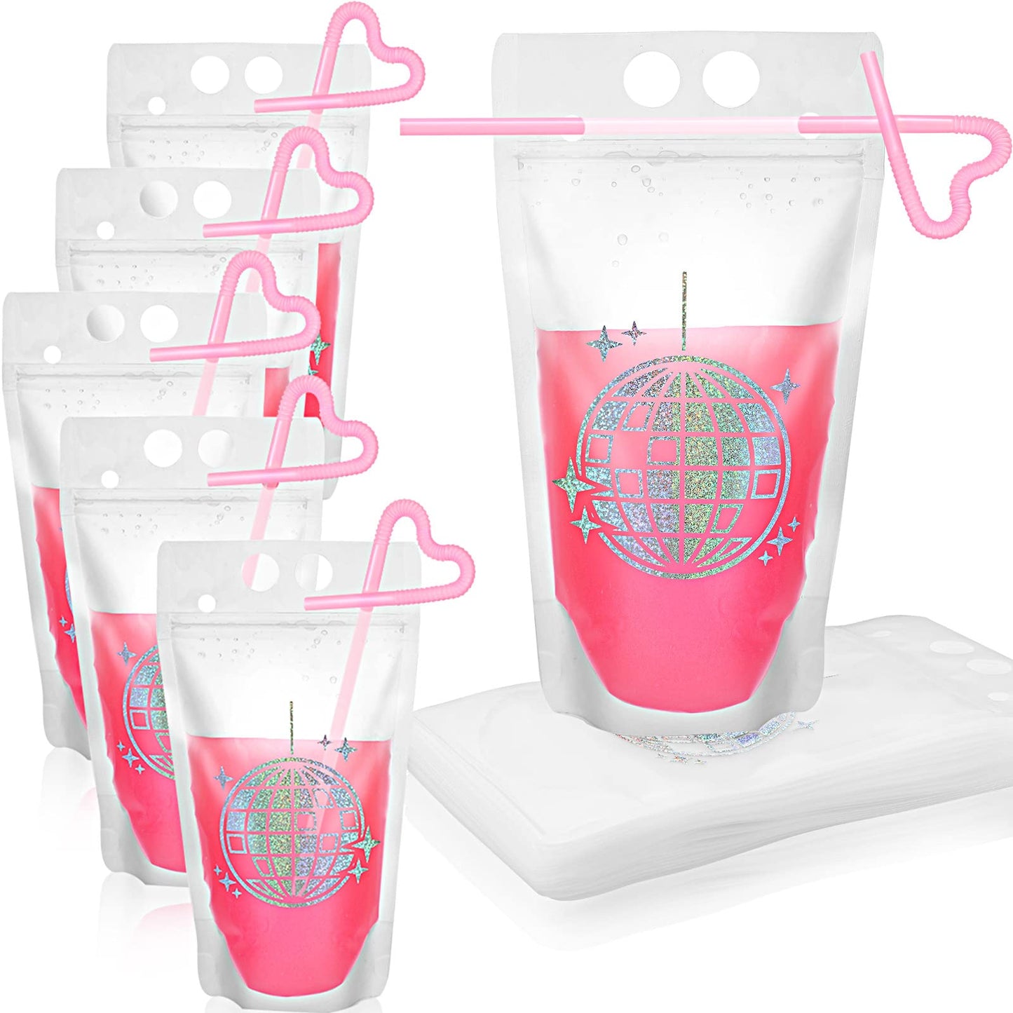 Disco Drink Pouches with Straws - 36 ct