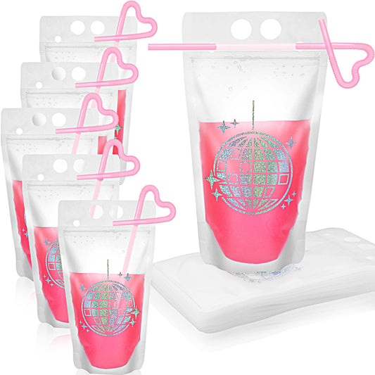 Disco Drink Pouches with Straws - 36 ct