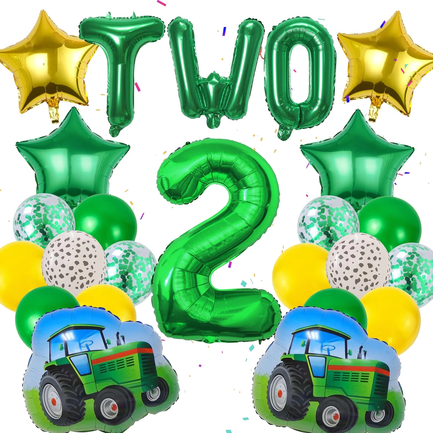 Tractor Birthday Balloon Bundle - Farm Foil Set