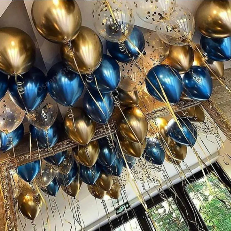 Metallic Confetti Latex Balloons – 12 Inch Party Balloons