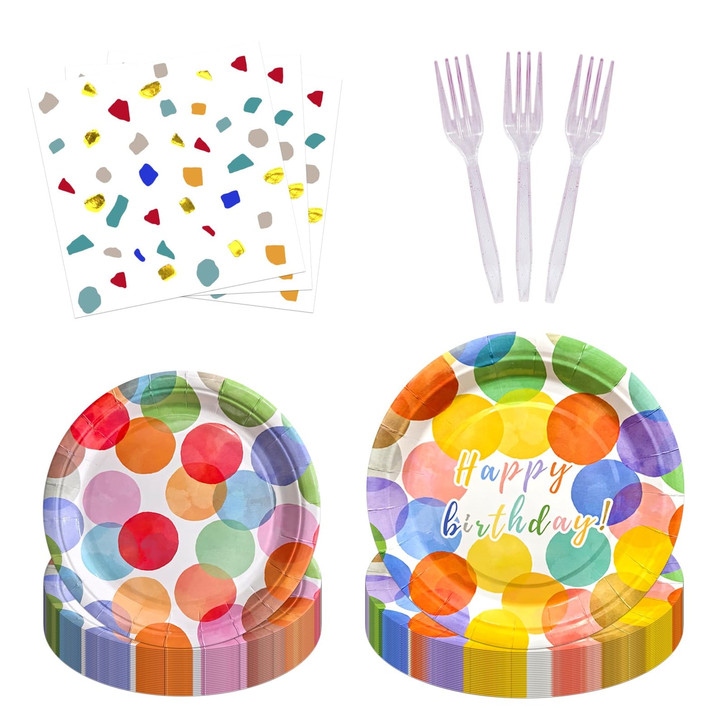 Birthday Polka Dot Party Tableware Set - 108 ct