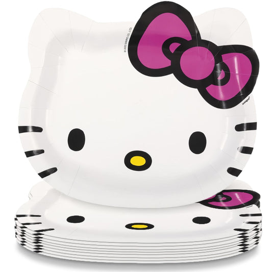 Bow Kitty Character Shaped Paper Plates