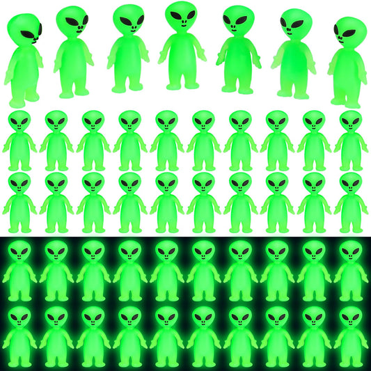 Mini Alien Figures Glow in the Dark – 50 Pack