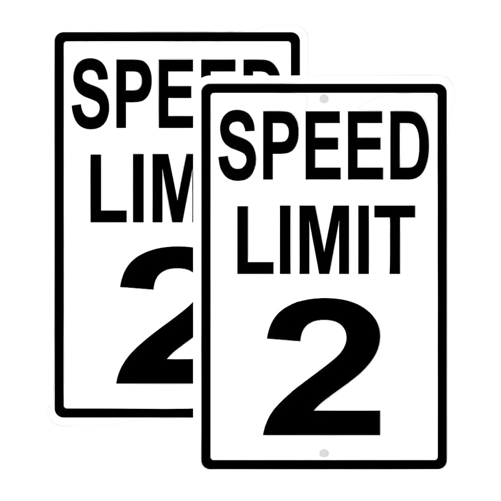 Speed Limit 2 MPH Sign Party Decor - 2 ct