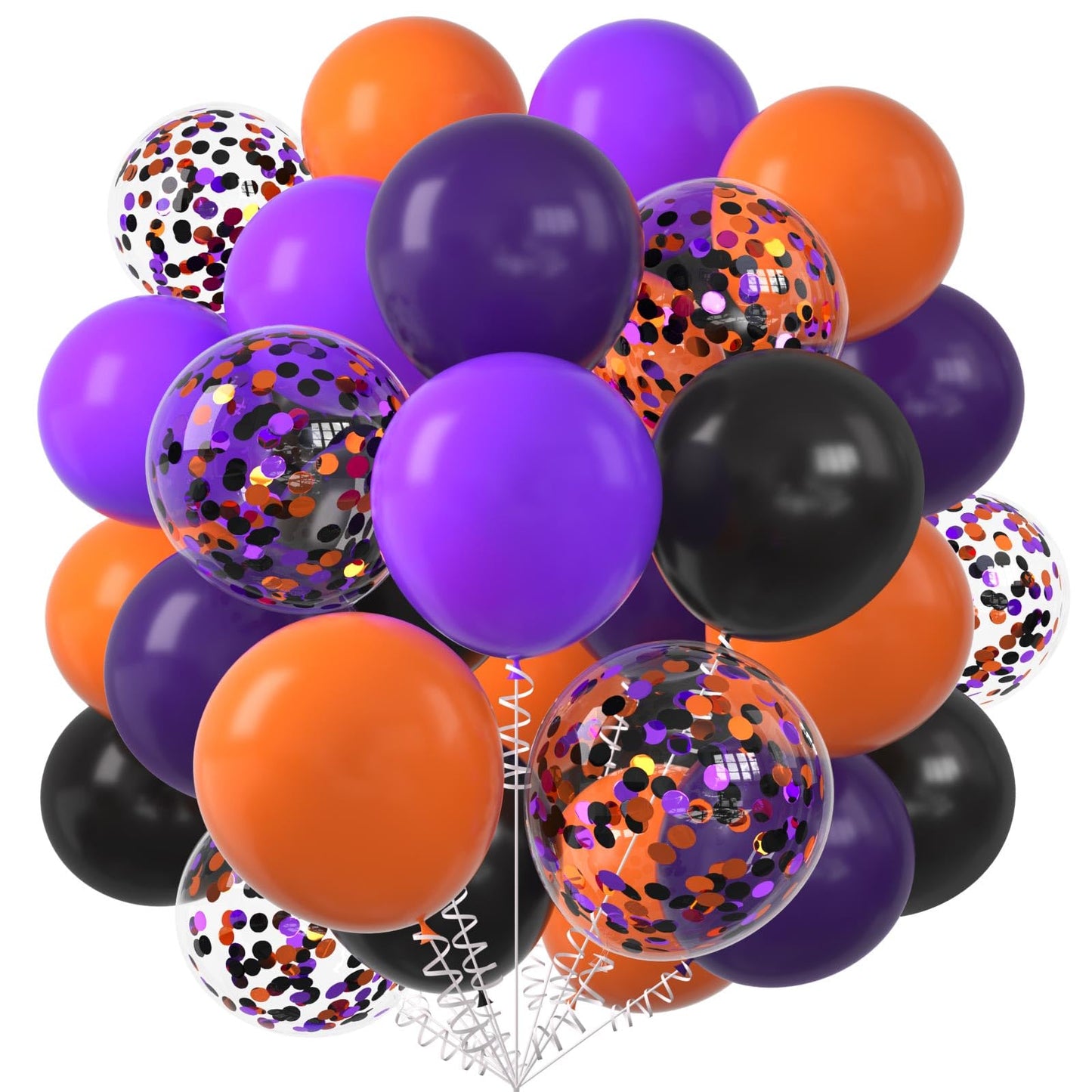 Purple, Orange & Black Party Balloon Set – 60 Pack