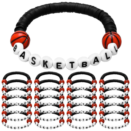 Basketball Clay Bead Charm Bracelets Party Favours – 24 Pack