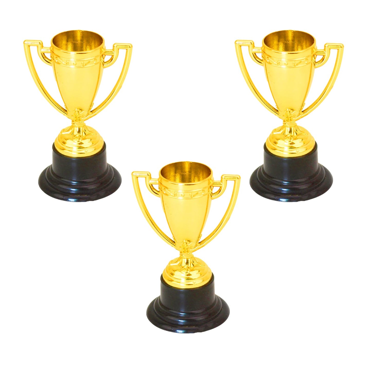NIIIYTYB Mini Trophy Cups - Small Gold Trophies for Kids - Party Award Trophies for Sports Tournaments Competitions and Parties (Pack of 3)